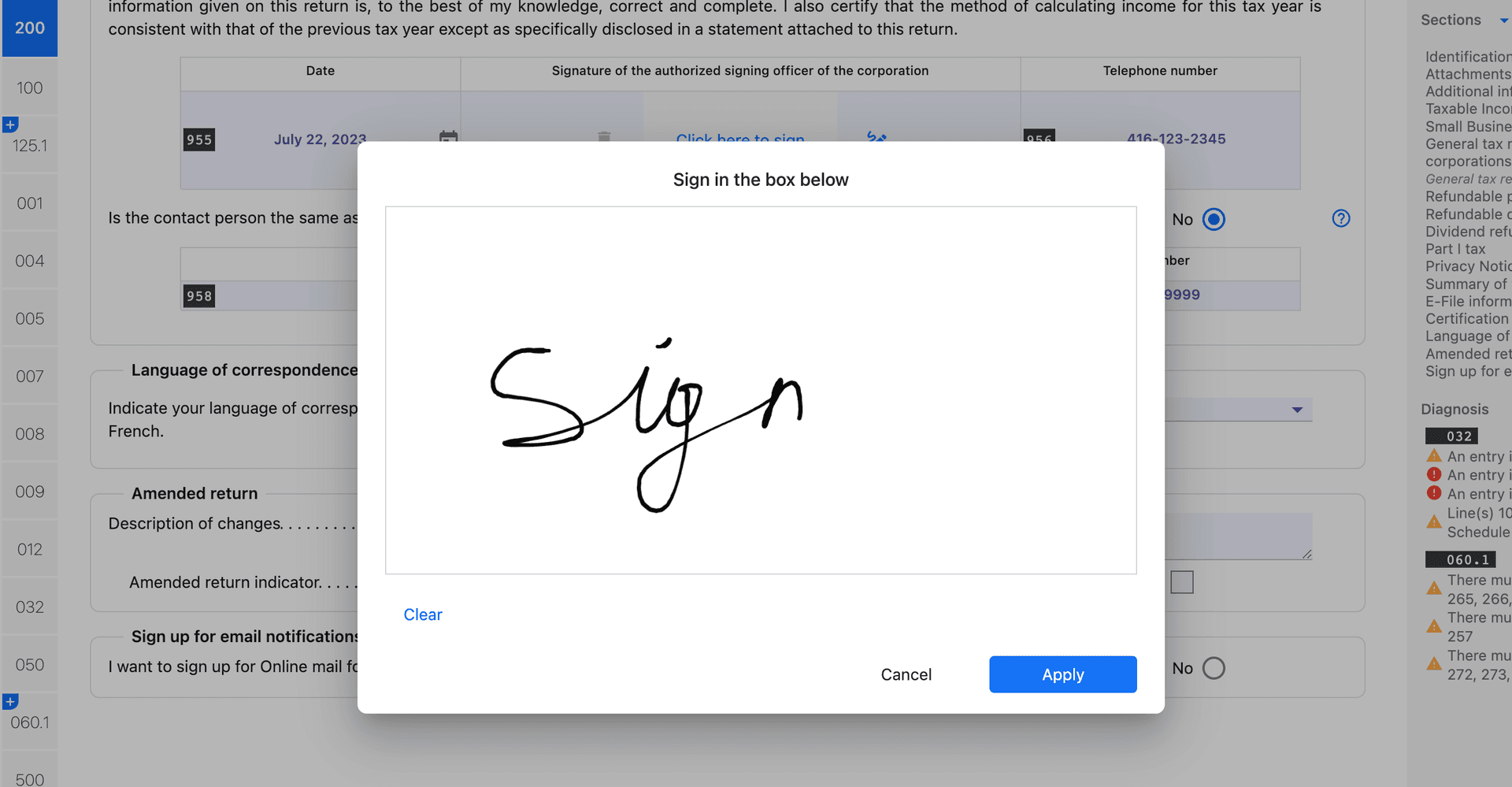 Signature intégrée